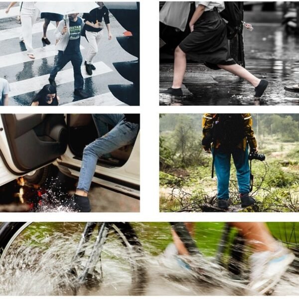 waterproof silicone shoe covers reusable non slip rain shoe protectors durable stretchable shoe covers for outdoor travel cycling rainy weather protection