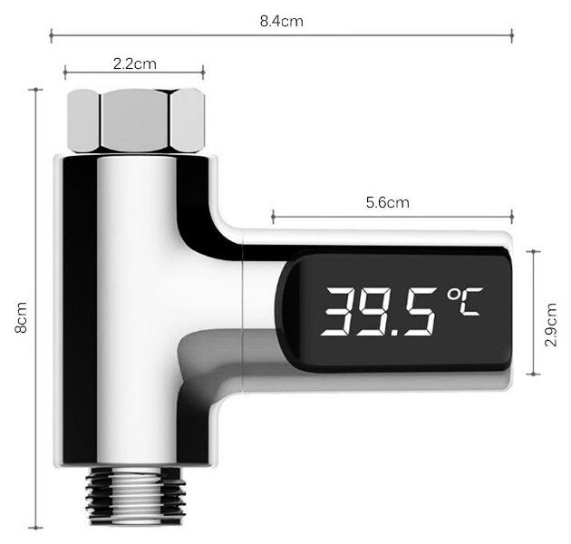 Water Shower Thermometer LED Display