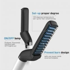 Multi-Use Beard Straightener Comb is the first ever men’s heated straightening brush, designed exclusively to smooth out facial hair for an effortlessly soft finish. 