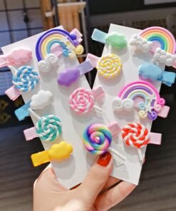 Rainbow Lollipop Hair Clips