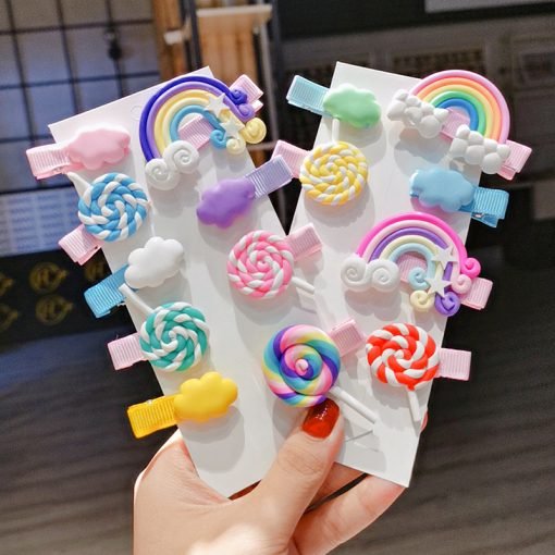 Rainbow Lollipop Hair Clips