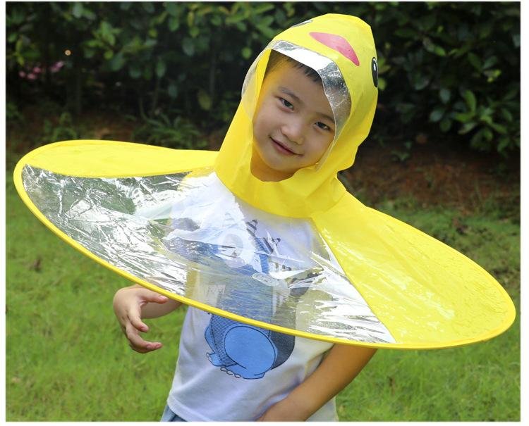 Duck Children Foldable Umbrella Hat Raincoat