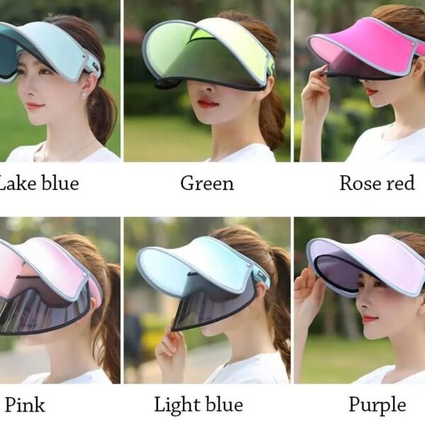 adjustable women sun visor cap uv protection wide brim face shield visor hat for outdoor beach driving golf anti uv sun hat