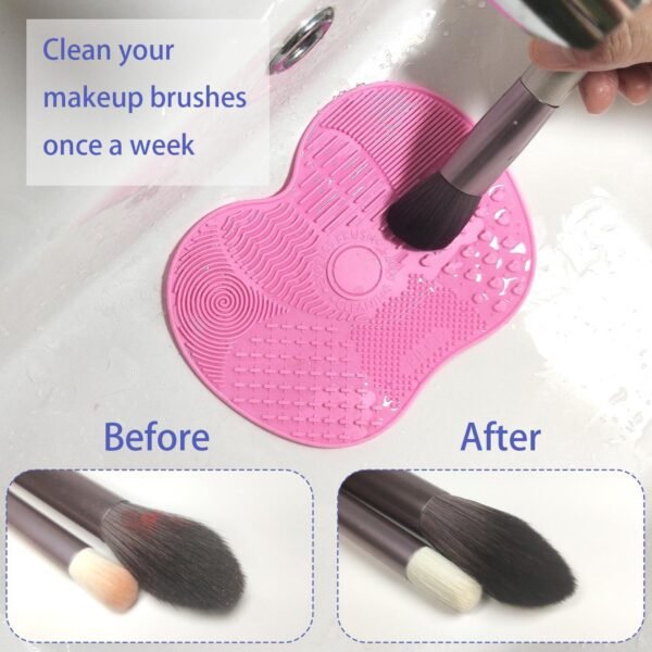 Makeup brush cleaning mat for buildup dirt removal deep cleaning silicone tool for all brush types