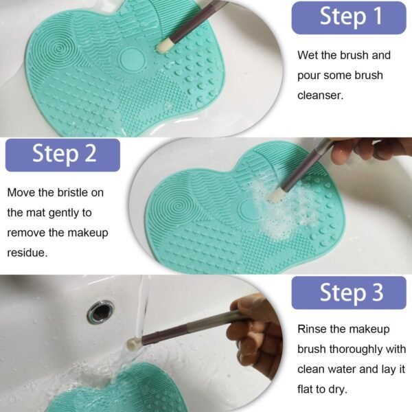 Makeup brush cleaning mat for buildup dirt removal deep cleaning silicone tool for all brush types