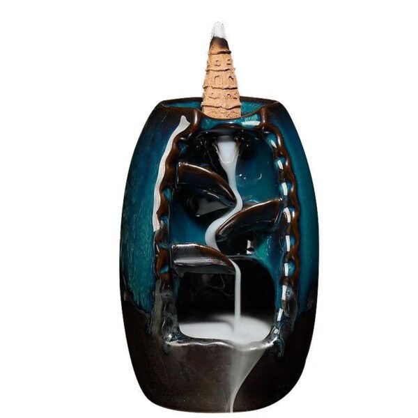 ceramic incense waterfall burner backflow incense holder smoke waterfall diffuser aromatherapy incense burner for home decor relaxation meditation gift