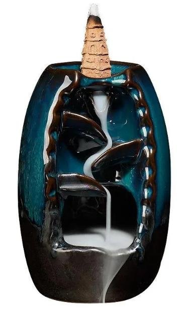 ceramic incense waterfall burner backflow incense holder smoke waterfall diffuser aromatherapy incense burner for home decor relaxation meditation gift