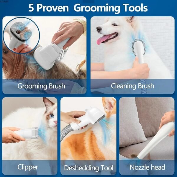 pet grooming vacuum kit for shedding hair remover with strong suction for dogs and cats