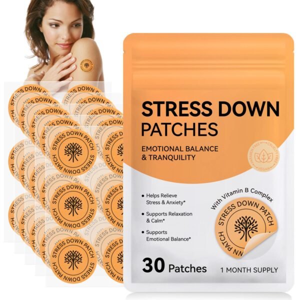 stress relief patch applied on arm for calmness and relaxation
