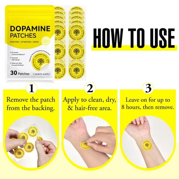 how to use dopamine patch apply on clean dry skin daily