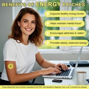 energy patch for focus and balanced energy applied on arm for daily use