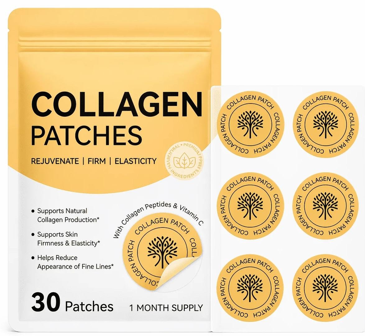 collagen patches packaging with round transdermal patches set